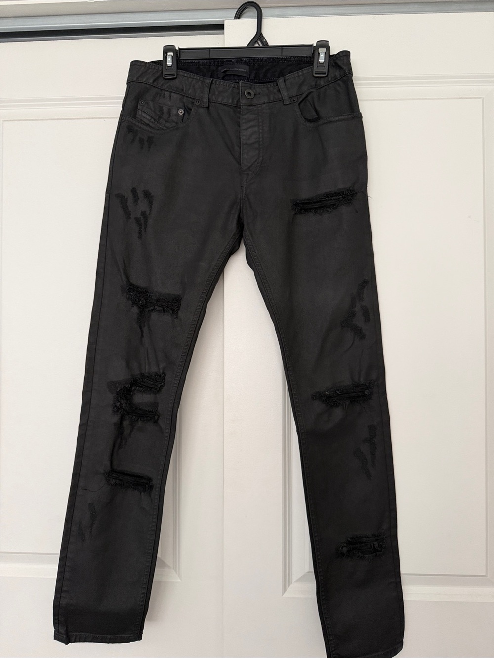 Diesel Black Gold Black Distressed Skinny Jeans